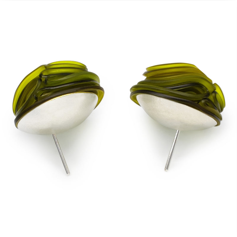 ECOTOPIA EARRINGS - Handmade - Sterling silver 925 - Recycled bottle cap plastic liners