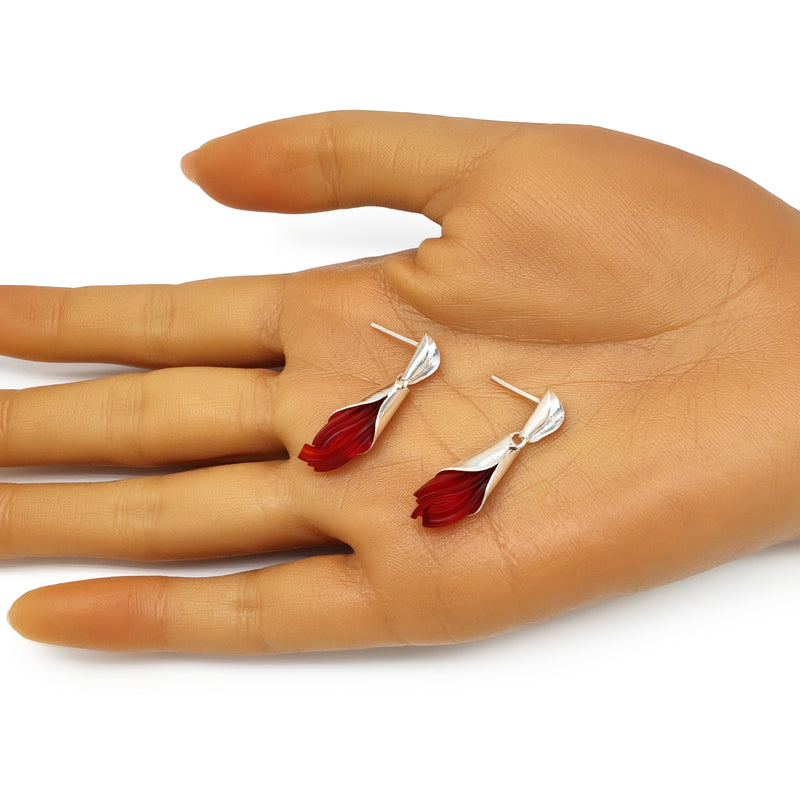 ECOTHEA EARRINGS - Handmade - Sterling silver 925 - Recycled bottle cap plastic liners