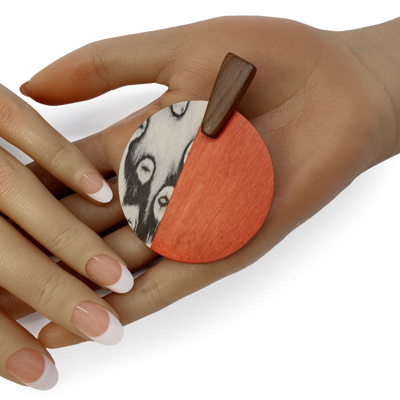 WOODIE SOL EARRINGS - Handmade - Plywood (3 crossed-laid layers of wood veneer)