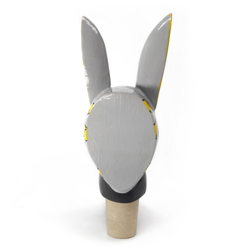 DECORATIVE BOTTLE STOPPER - The carnival donkey - Hand-carved and painted wood