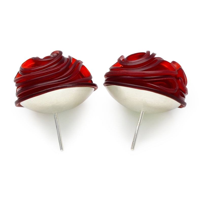 ECOTOPIA EARRINGS - Handmade - Sterling silver 925 - Recycled bottle cap plastic liners