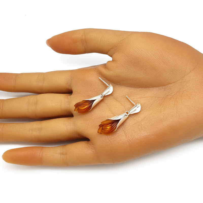 ECOTHEA EARRINGS - Handmade - Sterling silver 925 - Recycled bottle cap plastic liners