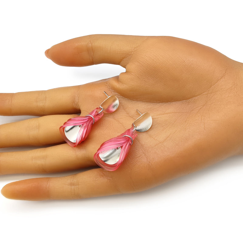 ECOGLOW EARRINGS - Handmade - Sterling silver 925 - Recycled bottle cap plastic liners