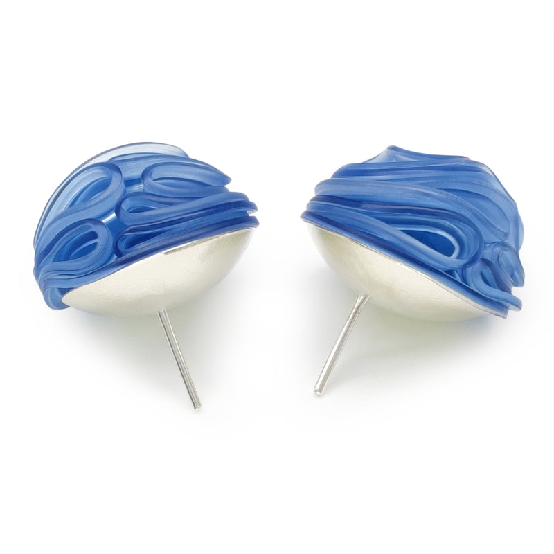 ECOTOPIA EARRINGS - Handmade - Sterling silver 925 - Recycled bottle cap plastic liners