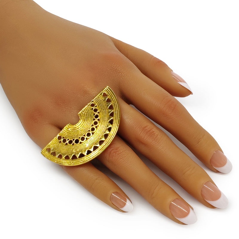 ANEL NARIGUERA - Feito à mão - Banhado a ouro de 24 quilates