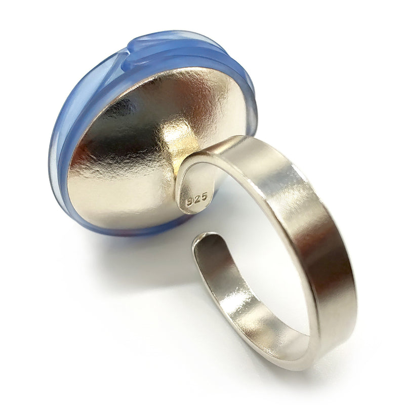 ECOTOPIA RING - Handmade - Adjustable - Sterling silver 925 - Recycled bottle cap plastic liners