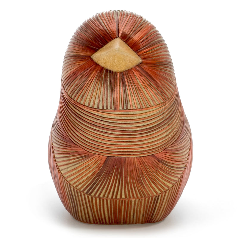 AVE DECORATIVA ANDINA - A arte do tamo - Madeira decorada com palha de trigo e cevada (marchetaria de palha)