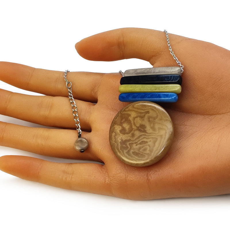 SOLIÄ NECKLACE - Handmade - Stainless steel - Tagua (vegetable ivory)