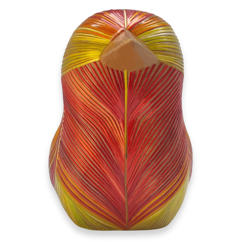 AVE DECORATIVA ANDINA - A arte do tamo - Madeira decorada com palha de trigo e cevada (marchetaria de palha)