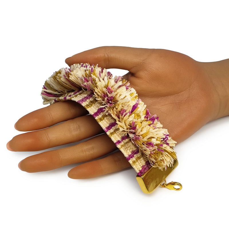 MAÏZA BRACELET - Handmade - 24K gold-plated - Corn leaves