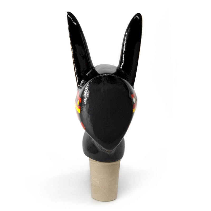 DECORATIVE BOTTLE STOPPER - The carnival donkey - Hand-carved and painted wood