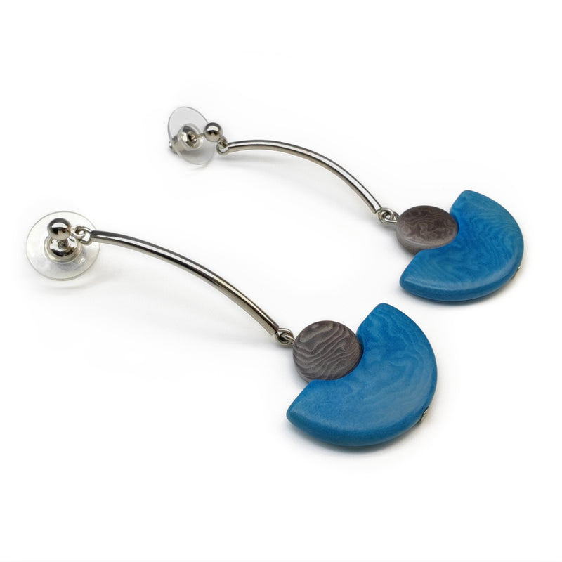 LUNA EARRINGS - Handmade - Stainless steel - Tagua (vegetable ivory)