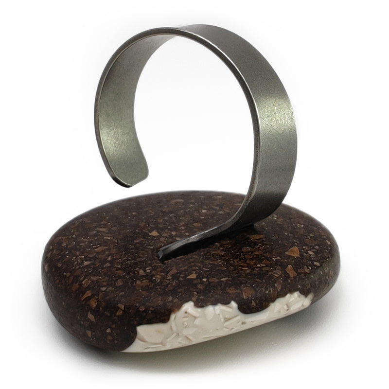 CAFECITA RING - Handmade - Adjustable - Coffee grounds, crushed eggshells