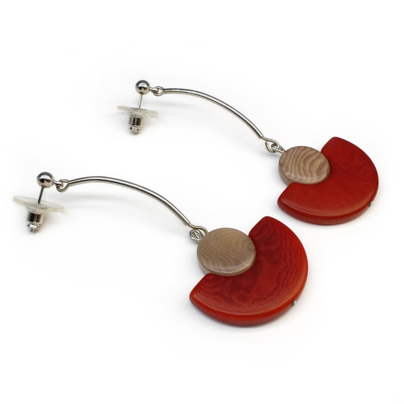 LUNA EARRINGS - Handmade - Stainless steel - Tagua (vegetable ivory)