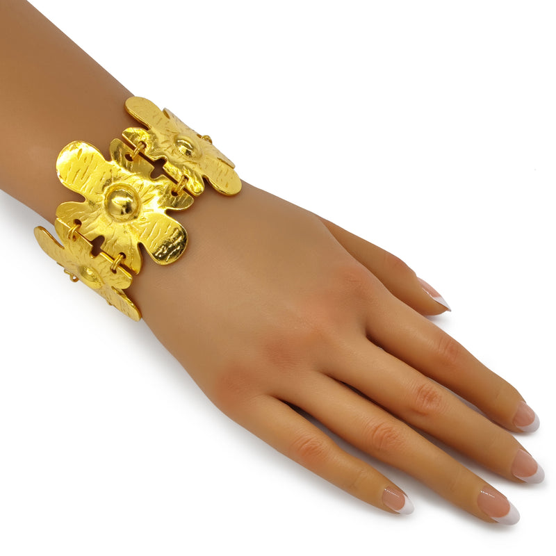 BRACELETE BLOSSOM - Feita à mão - Banhada a ouro de 24 quilates