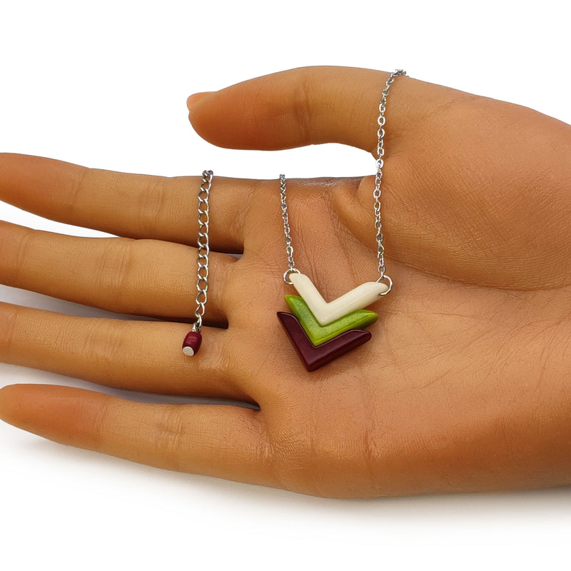 FLECHA NECKLACE - Handmade - Stainless steel - Tagua (vegetable ivory)