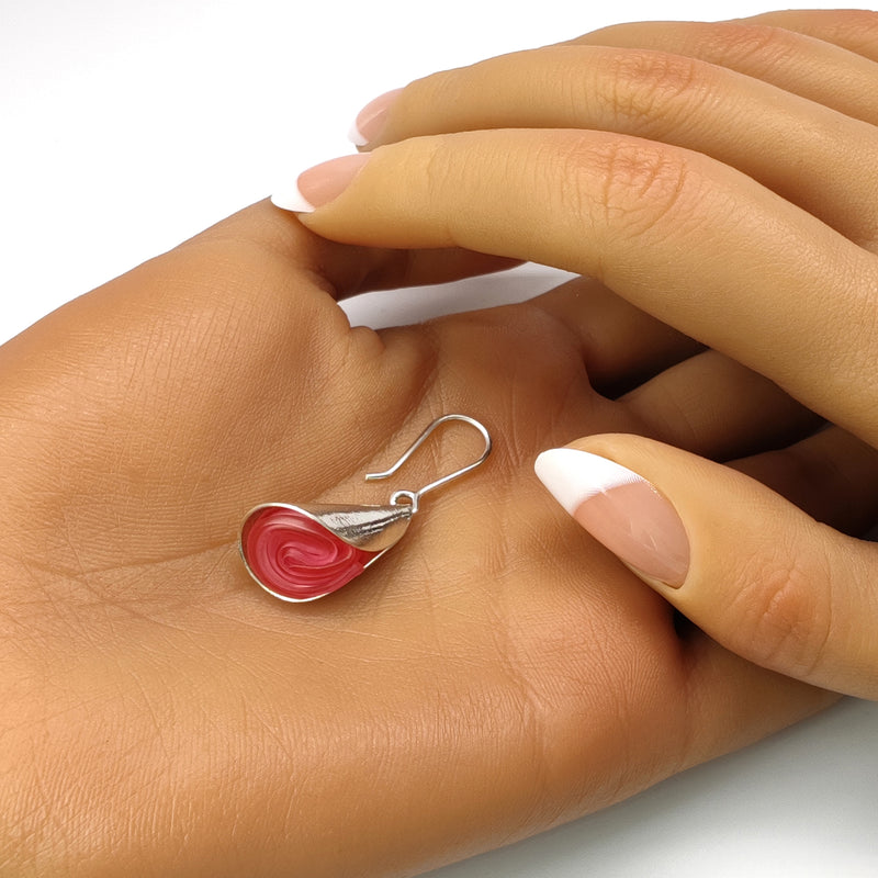 ECOLOVA EARRINGS - Handmade - Sterling silver 925 - Recycled bottle cap plastic liners