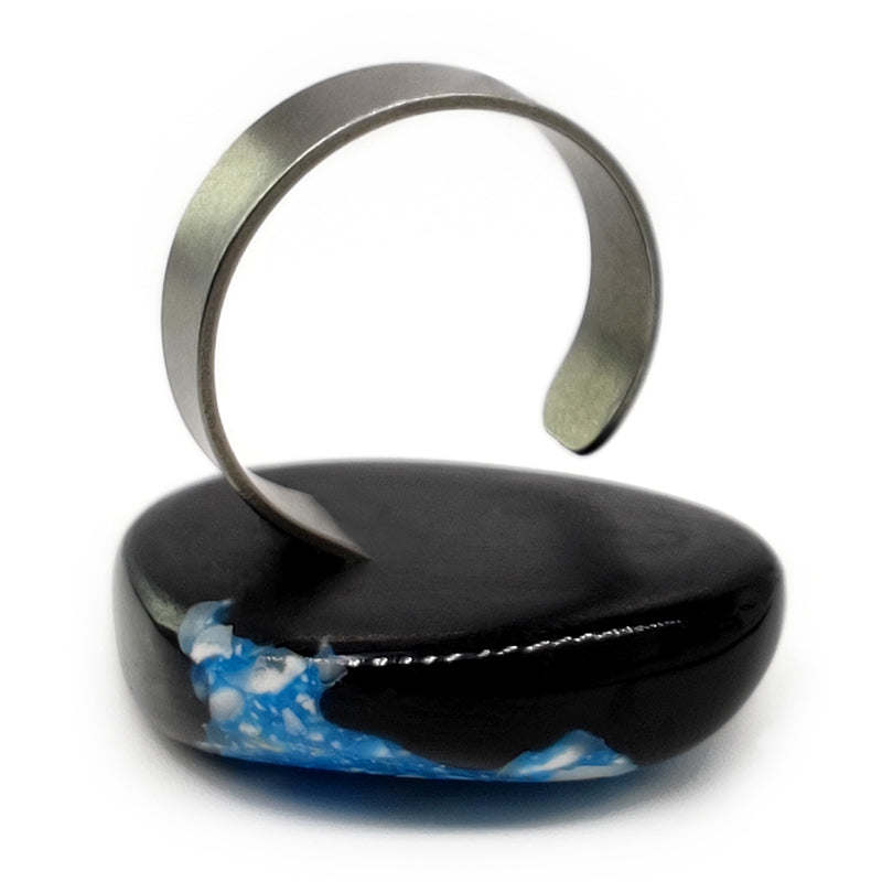 NATÜA RING - Handmade - Adjustable - Crushed white corn, recovered wood