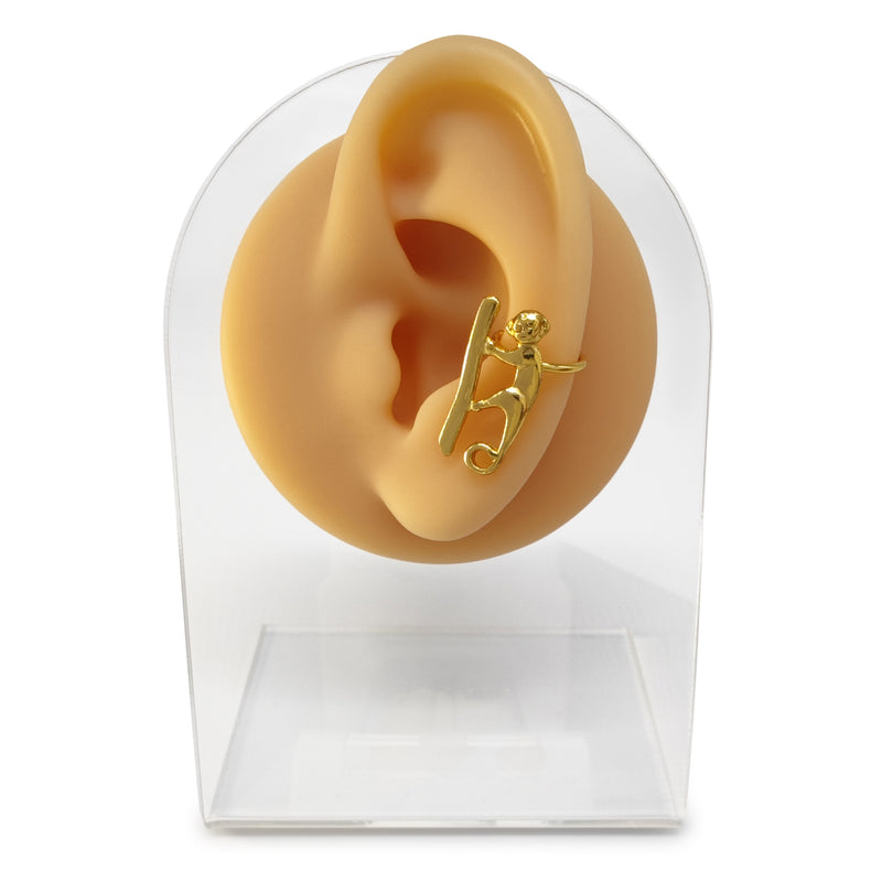 EARCUFF MUISCA MONO - Unissexo - Feito à mão - Banhado a ouro de 24 quilates