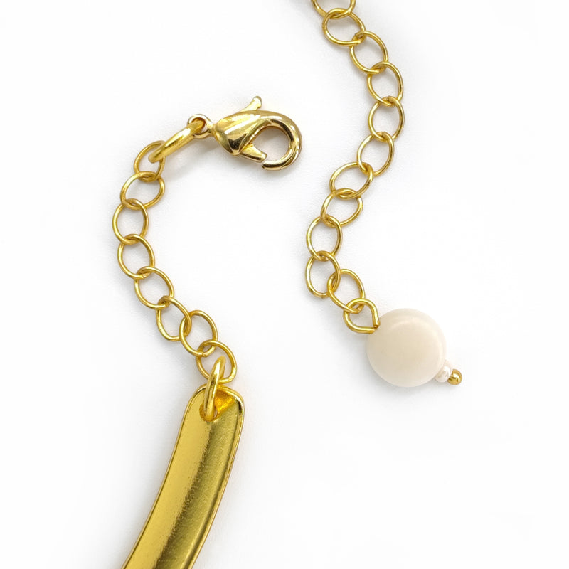 NOZELA NECKLACE - Handmade - 24K gold-plated - Tagua (vegetable ivory)