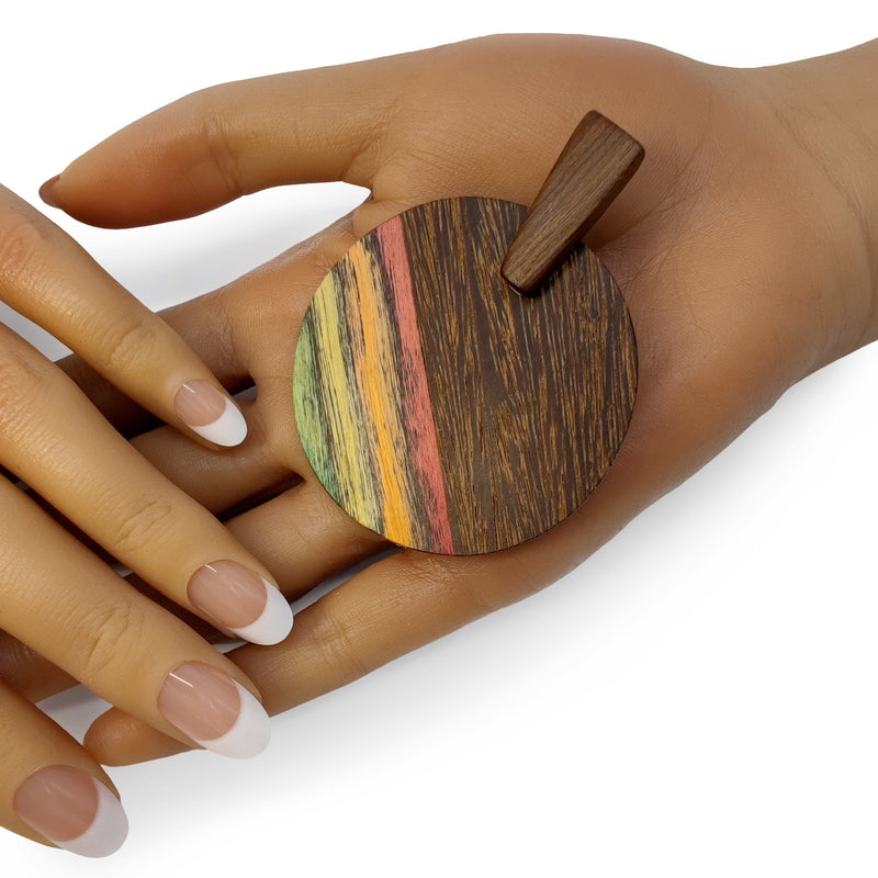 WOODIE SOL EARRINGS - Handmade - Plywood (3 crossed-laid layers of wood veneer)