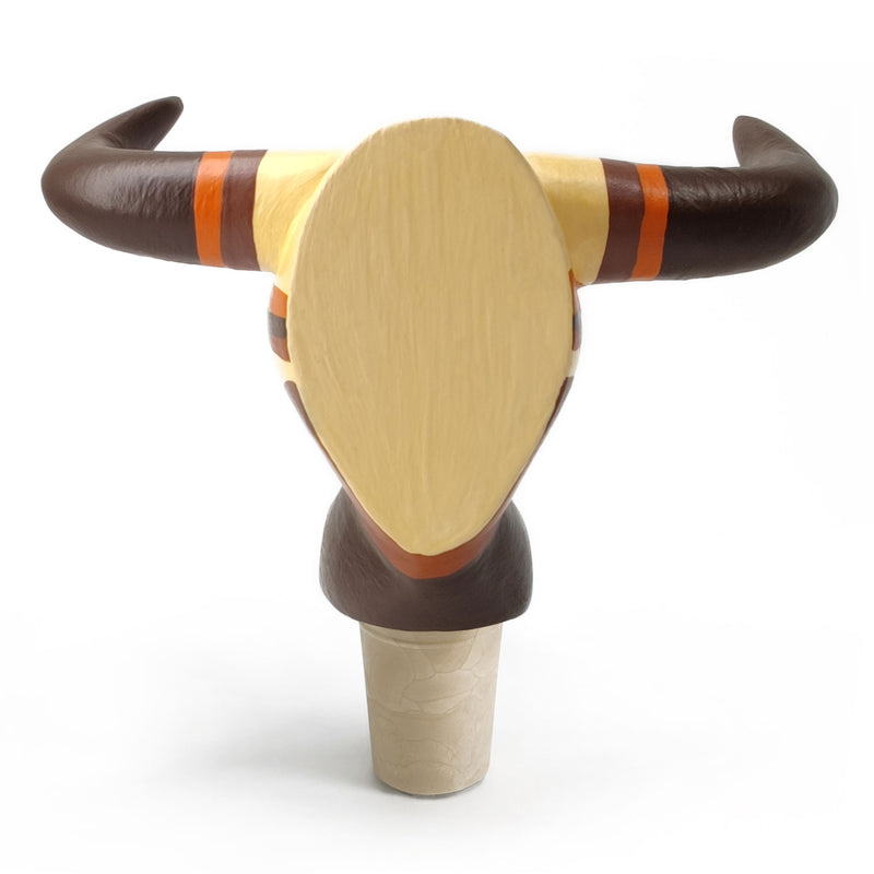ROLHA DECORATIVA PARA GARRAFAS - O touro do carnaval - Madeira esculpida e pintada à mão