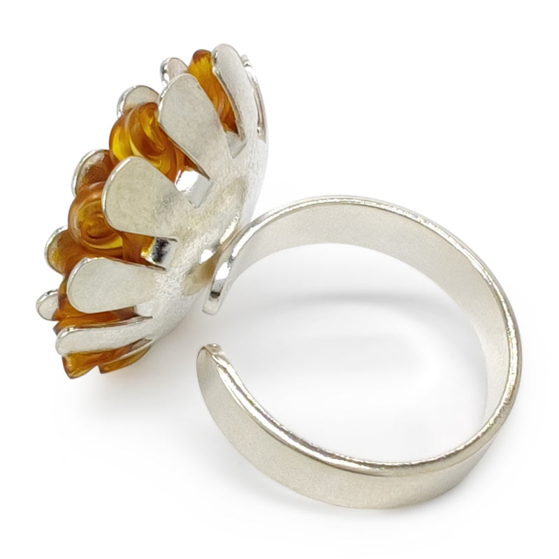 ECOSOL RING - Handmade - Adjustable - Sterling silver 925 - Recycled bottle cap plastic liners