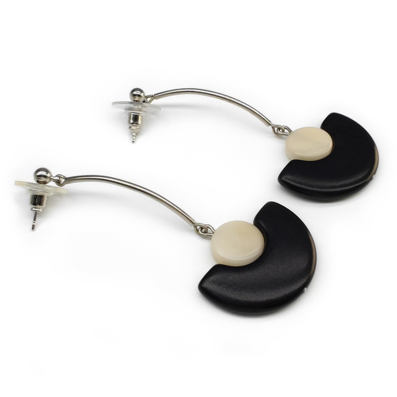 LUNA EARRINGS - Handmade - Stainless steel - Tagua (vegetable ivory)
