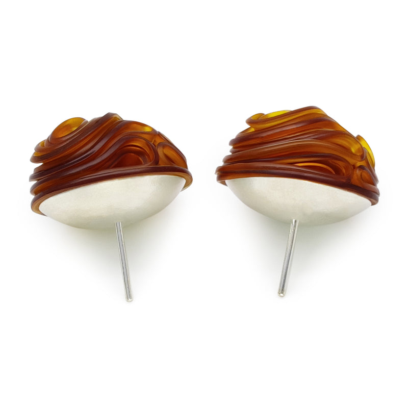 ECOTOPIA EARRINGS - Handmade - Sterling silver 925 - Recycled bottle cap plastic liners