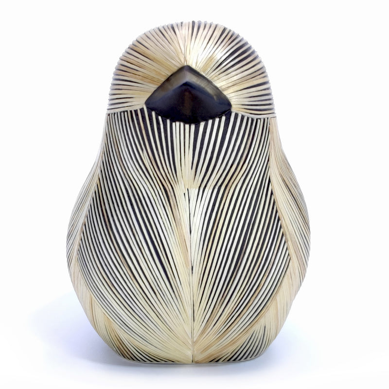 ANDEAN DECORATIVE BIRD - Tamo art - Wood decorated with wheat and barley stalks (straw marquetry)