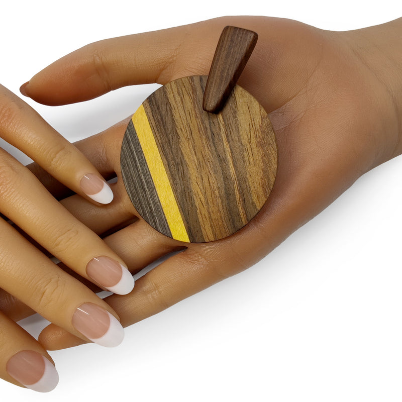 WOODIE SOL EARRINGS - Handmade - Plywood (3 crossed-laid layers of wood veneer)