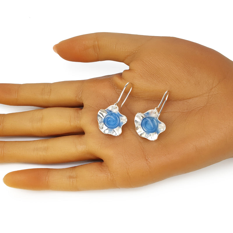 ECOFLOR EARRINGS - Handmade - Sterling silver 925 - Recycled bottle cap plastic liners