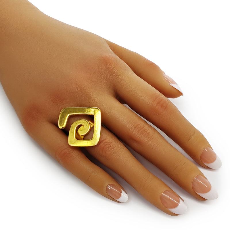 ANEL ALMA - Feito à mão - Banhado a ouro de 24 quilates