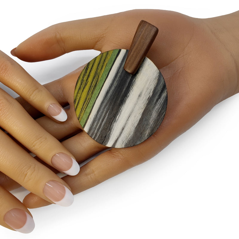 WOODIE SOL EARRINGS - Handmade - Plywood (3 crossed-laid layers of wood veneer)