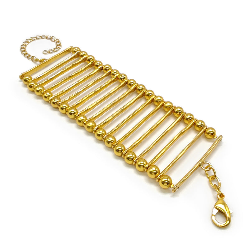 BRACELETE ELEGANCIA - Feita à mão - Banhada a ouro de 24 quilates