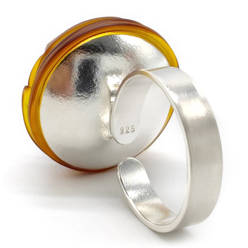 ECOTOPIA RING - Handmade - Adjustable - Sterling silver 925 - Recycled bottle cap plastic liners