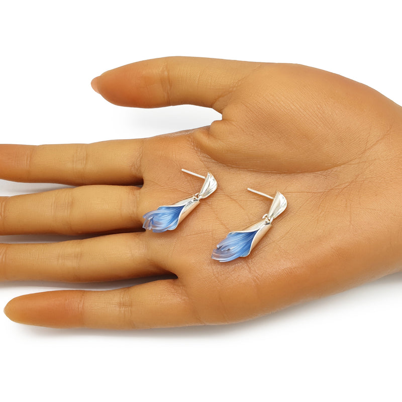 ECOTHEA EARRINGS - Handmade - Sterling silver 925 - Recycled bottle cap plastic liners