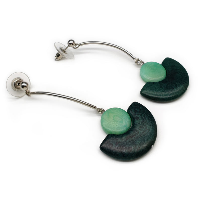 LUNA EARRINGS - Handmade - Stainless steel - Tagua (vegetable ivory)