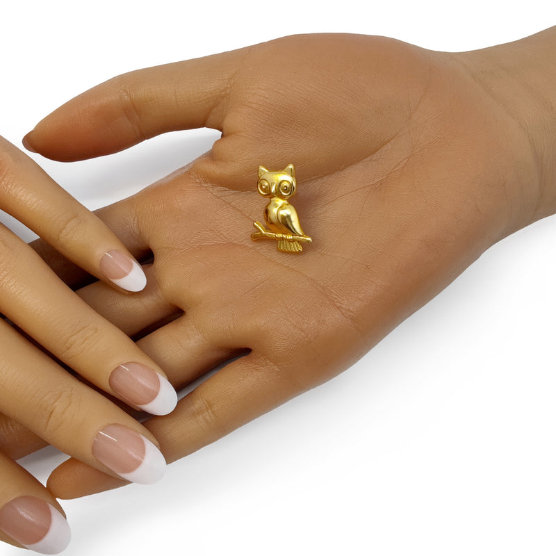 BRINCOS OWLIE - Feitos à mão - Banhados a ouro de 24 quilates