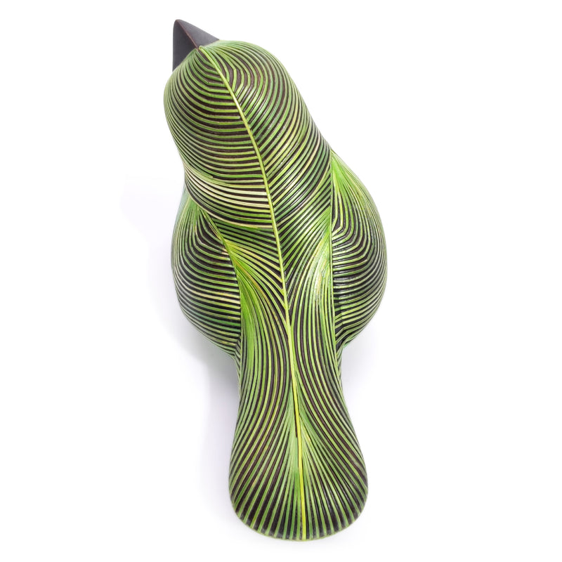 AVE DECORATIVA ANDINA - A arte do tamo - Madeira decorada com palha de trigo e cevada (marchetaria de palha)