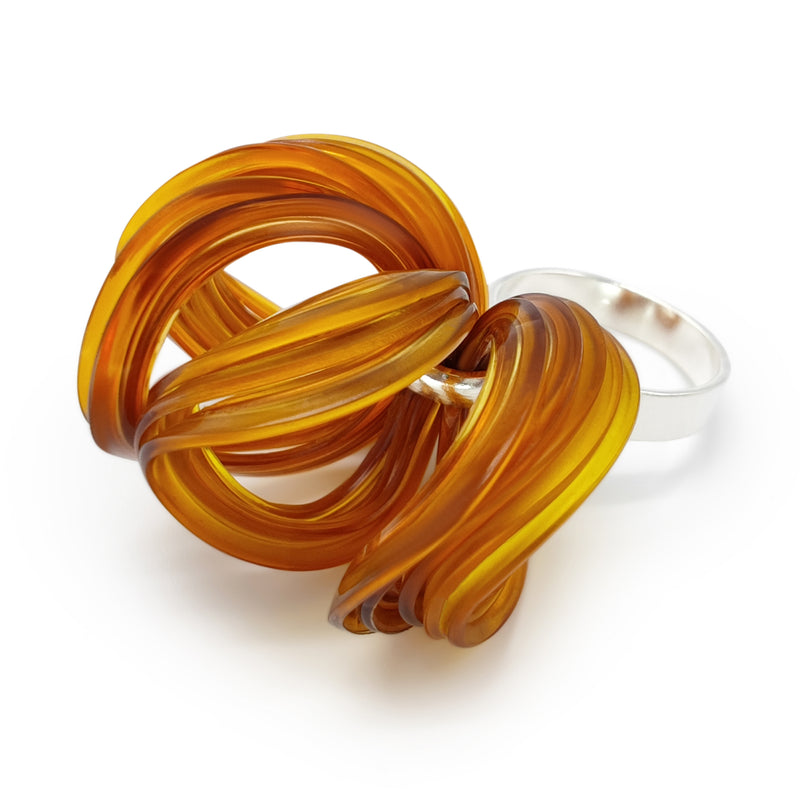 ECOBLOOM RING - Handmade - Adjustable - Sterling silver 925 - Recycled bottle cap plastic liners