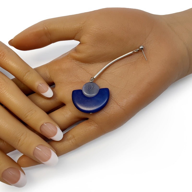 LUNA EARRINGS - Handmade - Stainless steel - Tagua (vegetable ivory)