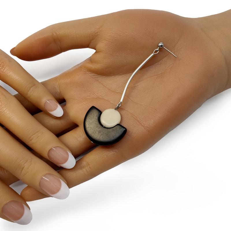 LUNA EARRINGS - Handmade - Stainless steel - Tagua (vegetable ivory)