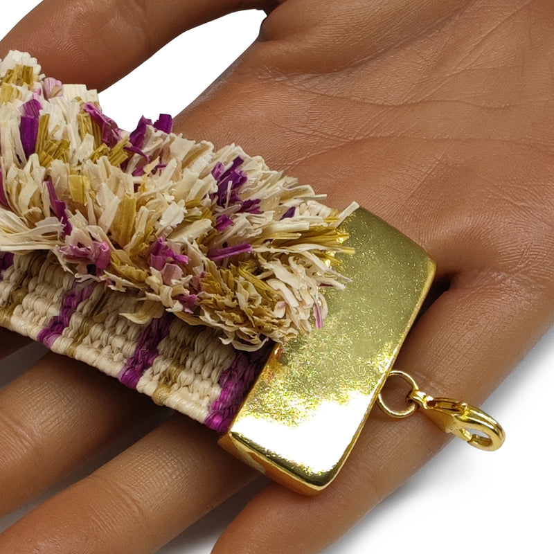 MAÏZA BRACELET - Handmade - 24K gold-plated - Corn leaves