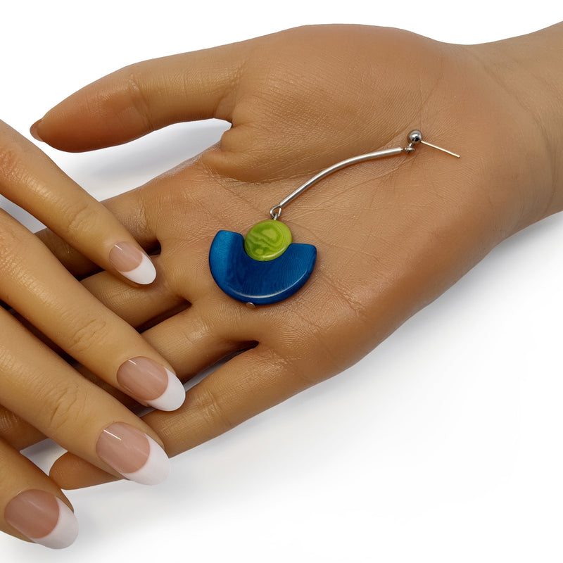 LUNA EARRINGS - Handmade - Stainless steel - Tagua (vegetable ivory)