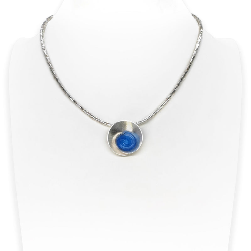 ECOSENS NECKLACE - Handmade - Fine silver 999 & sterling silver 925 - Recycled bottle cap plastic liners