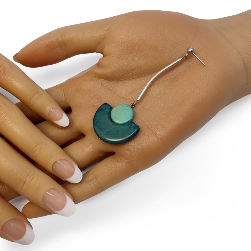 LUNA EARRINGS - Handmade - Stainless steel - Tagua (vegetable ivory)