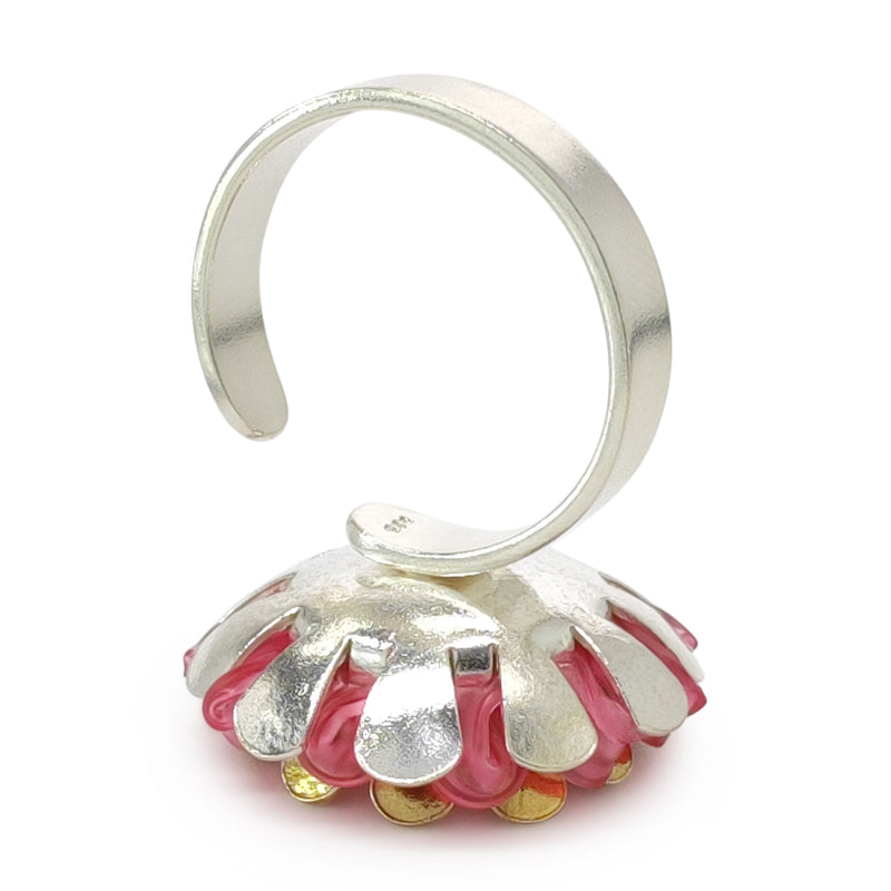 ECOSOL RING - Handmade - Adjustable - Sterling silver 925 and 24K gold-plated - Recycled bottle cap plastic liners