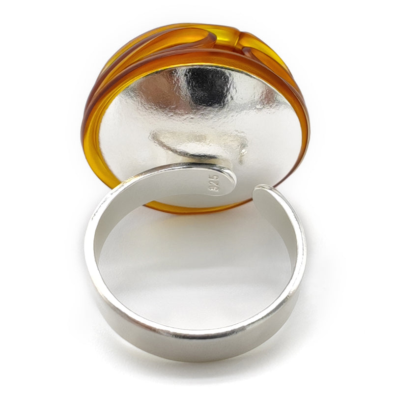 ECOTOPIA RING - Handmade - Adjustable - Sterling silver 925 - Recycled bottle cap plastic liners