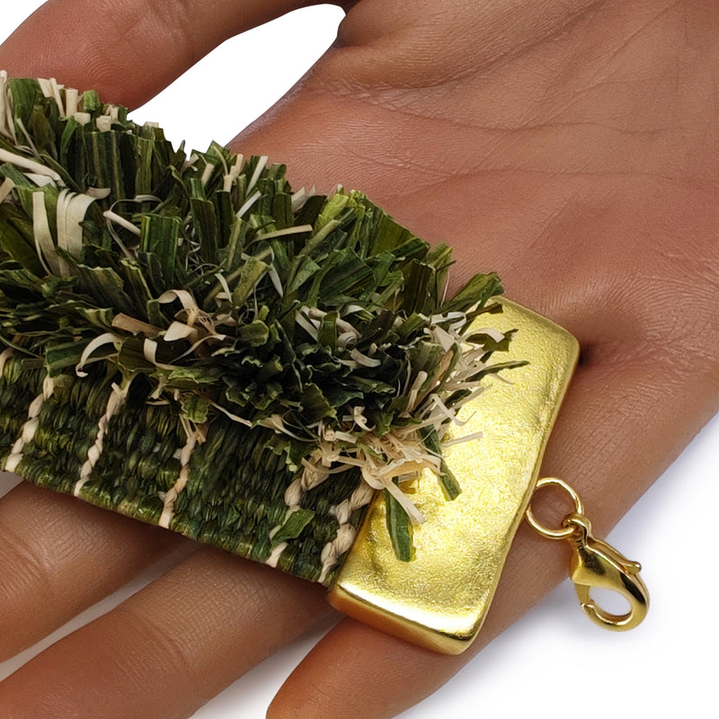 MAÏZA BRACELET - Handmade - 24K gold-plated - Corn leaves